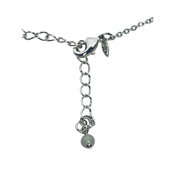 Avon Silver Tone And Blue Rhinestones Lariat Necklace W/ Pierced Earrings (6162) - Picture 4 of 7